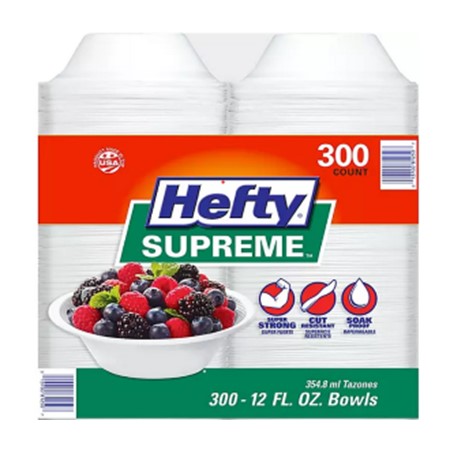 Hefty Supreme Heavyweight Foam Bowls (12 oz., 300 ct.)