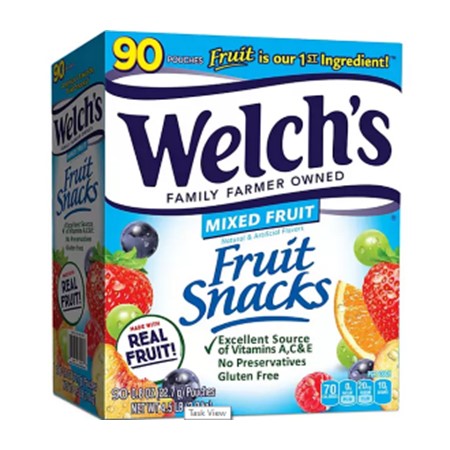 WELCH'S MIXED FRUIT  FRUIT SNACKS 90CT